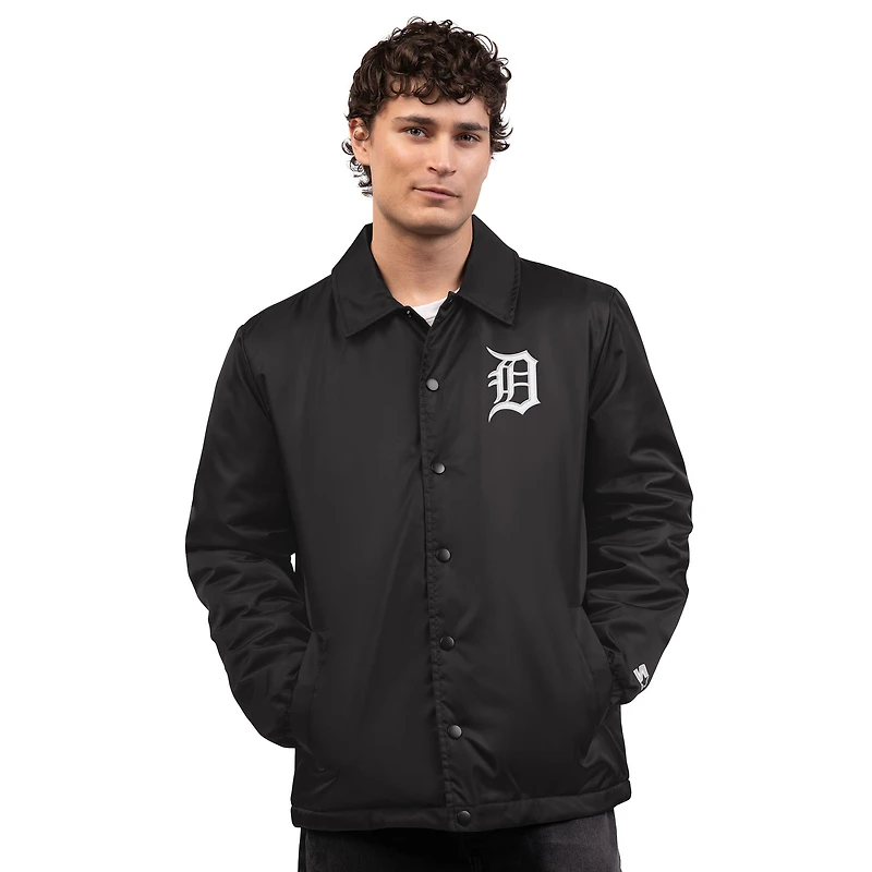 Veste d'entraîneur à boutons-pression pour homme Detroit Tigers Starter Black