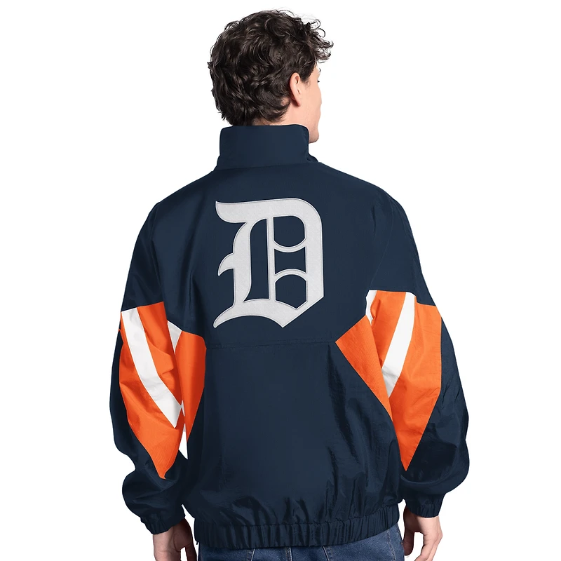 Pull demi-zippé Cooperstown Chief bleu marine pour homme des Detroit Tigers