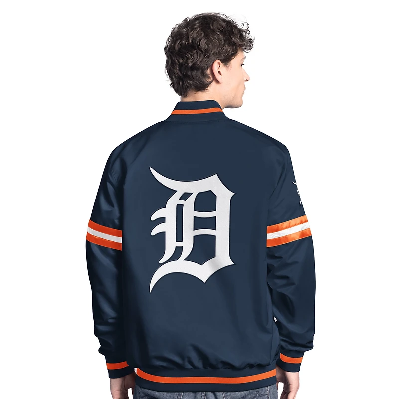Men's Starter Navy Detroit Tigers Scout Full-Snap Varsity Jacket