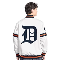 Men's Starter  White Detroit Tigers Cooperstown Scout Full-Snap Varsity Jacket