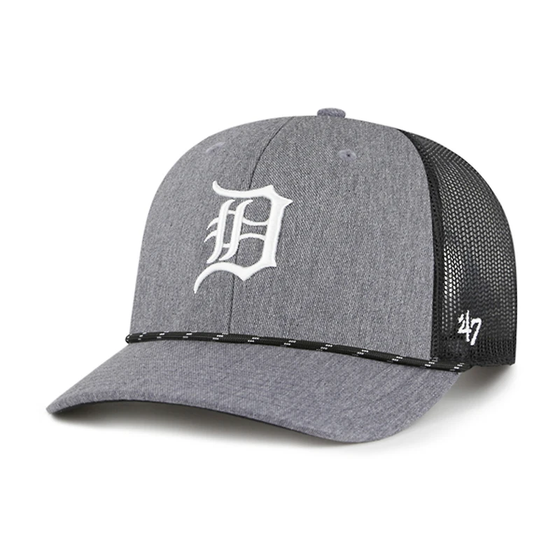Casquette ajustable en corde de carbone des Detroit Tigers '47 pour homme, couleur anthracite