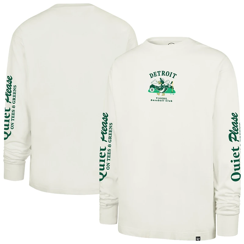 Men's '47  Cream Detroit Tigers Quiet Please Foundation Long Sleeve T-Shirt