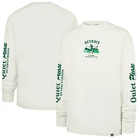 Men's '47  Cream Detroit Tigers Quiet Please Foundation Long Sleeve T-Shirt