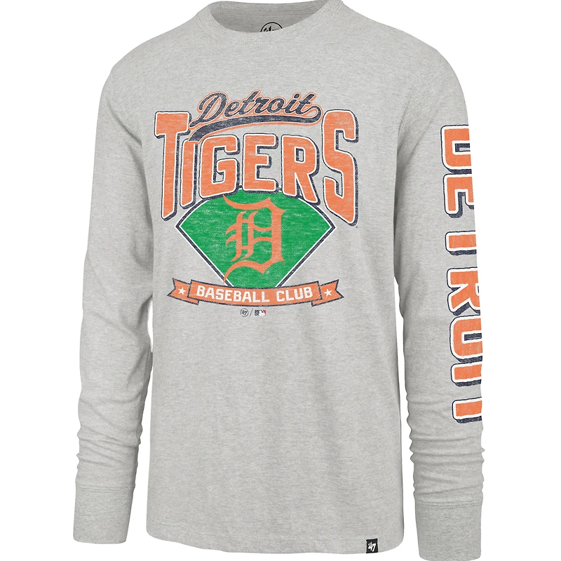 T-shirt à manches longues Fair Ball Franklin gris Detroit Tigers '47 pour homme
