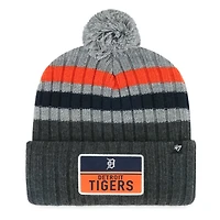 Bonnet en tricot à revers pile des Detroit Tigers '47 gris pour hommes avec pompon