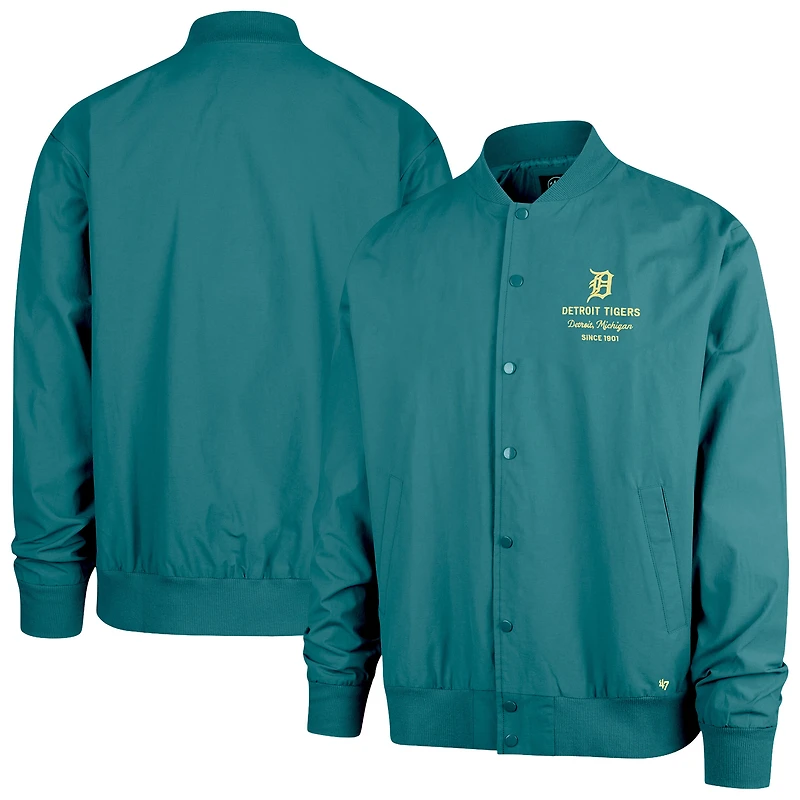 Men's '47  Hunter Green Detroit Tigers Anderson Twill Full-Snap Bomber Jacket