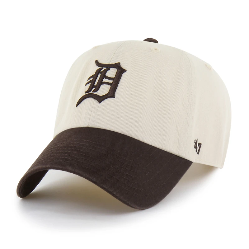 Men's '47 Natural/Brown Detroit Tigers Two-Tone Fashion Clean Up Adjustable Hat