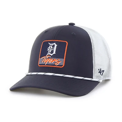 Casquette de camionneur ajustable à rayures bleu marine/blanc '47 Detroit Tigers pour homme