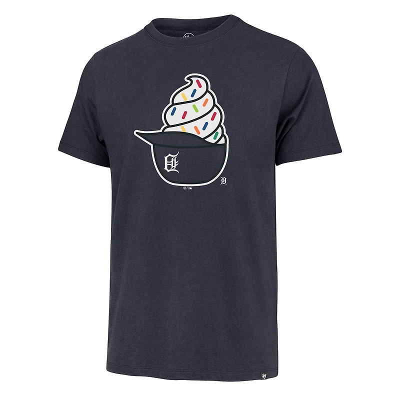Men's '47 Navy Detroit Tigers Ice Cream Helmet Franklin T-Shirt