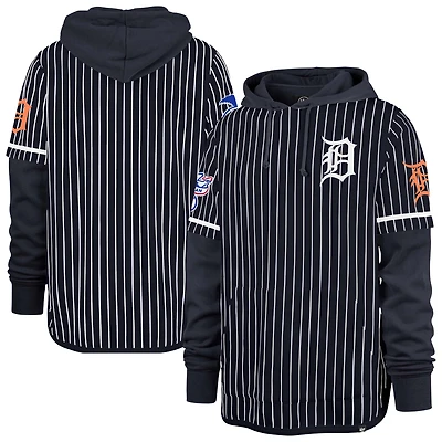 Sweat à capuche rayures doubles bleu marine Detroit Tigers '47 pour homme