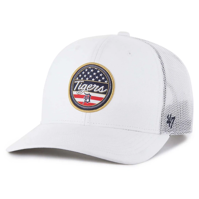 Casquette de camionneur ajustable blanche « 47 » pour homme, hommage aux Detroit Tigers