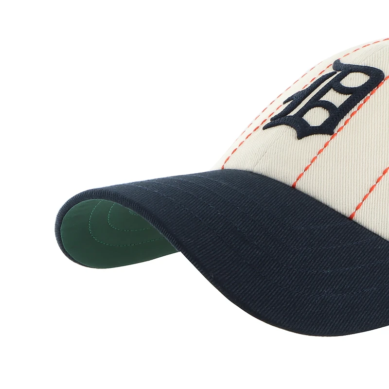 Men's '47 x Rawlings Natural/Navy Detroit Tigers Pinstripe Clean Up Adjustable Hat