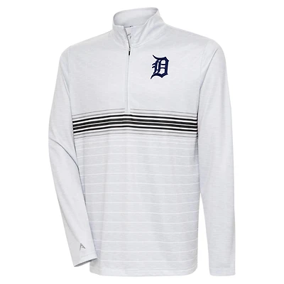 Pull-over à glissière quart de tour Bullseye des Detroit Tigers pour homme, gris chiné/noir, Antigua
