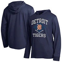 Men's Champion  Navy Detroit Tigers Cooperstown Hooded Long-Sleeve T-Shirt
