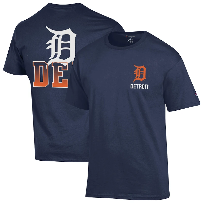 T-shirt bleu marine Champion pour homme des Detroit Tigers