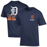 T-shirt bleu marine Champion pour homme des Detroit Tigers
