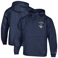 Coupe-vent pliable à demi-zip Champion bleu marine Detroit Tigers pour homme