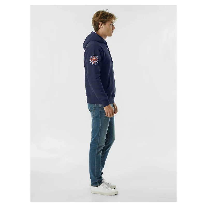 Sweat à capuche Champion bleu marine Detroit Tigers en chenille tissée inversée pour homme