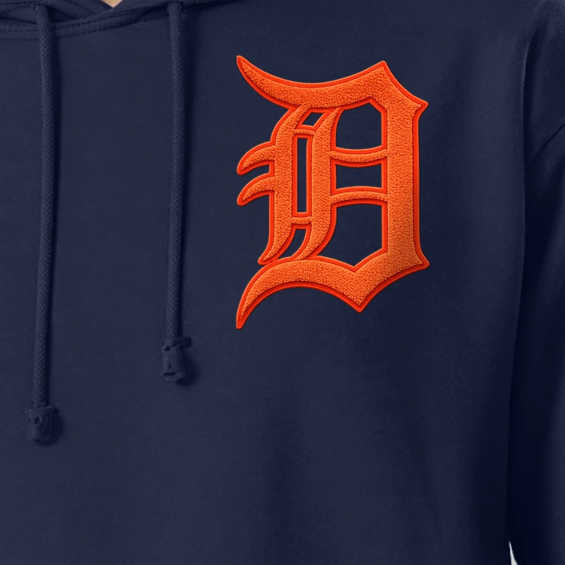 Men's Champion  Navy Detroit Tigers Reverse Weave Chenille Hoodie