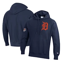 Men's Champion  Navy Detroit Tigers Reverse Weave Chenille Hoodie
