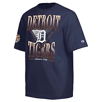 Men's Champion Navy Detroit Tigers Traditions Two Locations T-Shirt