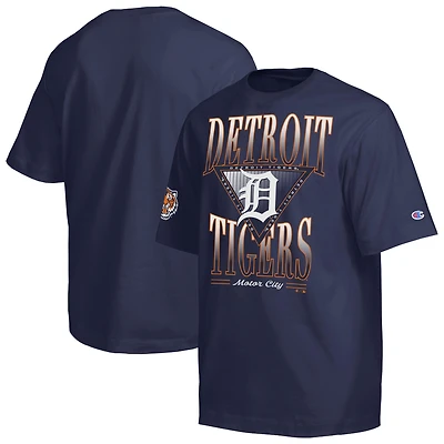 Men's Champion Navy Detroit Tigers Traditions Two Locations T-Shirt