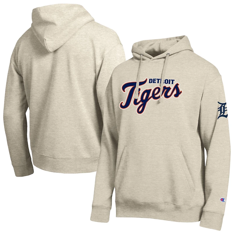 Sweat à capuche Champion Oatmeal Detroit Tigers All Star en chenille pour homme