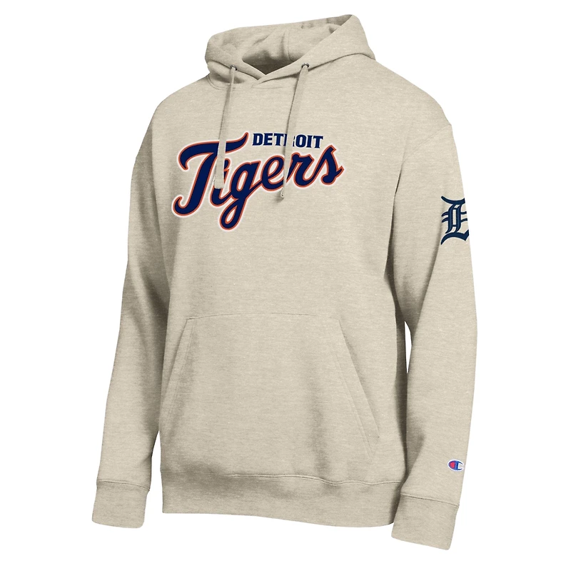 Sweat à capuche Champion Oatmeal Detroit Tigers All Star en chenille pour homme