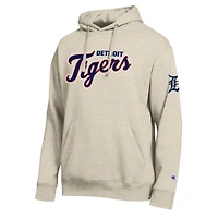 Sweat à capuche Champion Oatmeal Detroit Tigers All Star en chenille pour homme