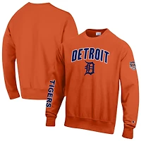 Men's Champion  Orange Detroit Tigers Reverse Weave Chenille Sweatshirt