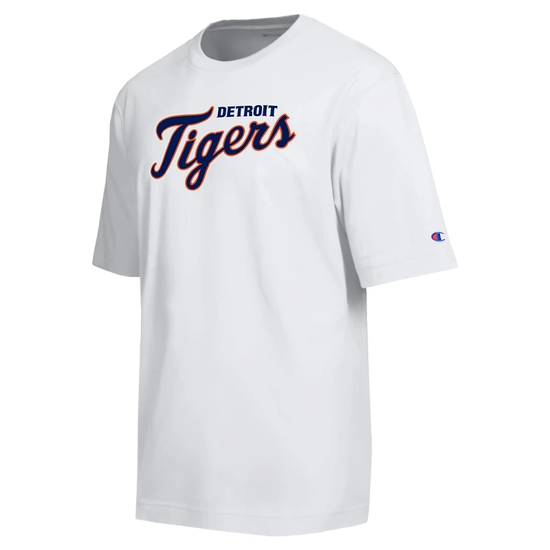 T-shirt Champion blanc Detroit Tigers All Star avec logo en chenille arquée