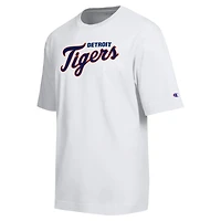 T-shirt Champion blanc Detroit Tigers All Star avec logo en chenille arquée