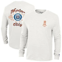 T-shirt à manches longues Champion White Detroit Tigers Cooperstown Winning Tradition Tri-Blend pour homme