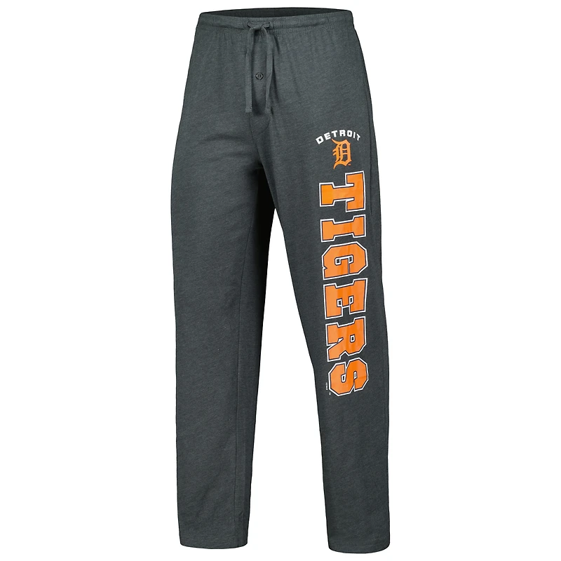 Ensemble de nuit pour hommes Concepts Sport Charcoal/Navy Detroit Tigers Meter T-shirt et pantalon
