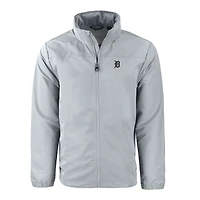 Veste zippée intégrale en tricot recyclé Cutter & Buck pour homme, couleur grise, des Detroit Tigers, de grande taille