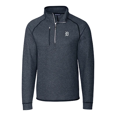 Veste pull-over demi-zippée pour homme, bleu marine, des Detroit Tigers, de la marque Cutter & Buck, couleur grande et taille.