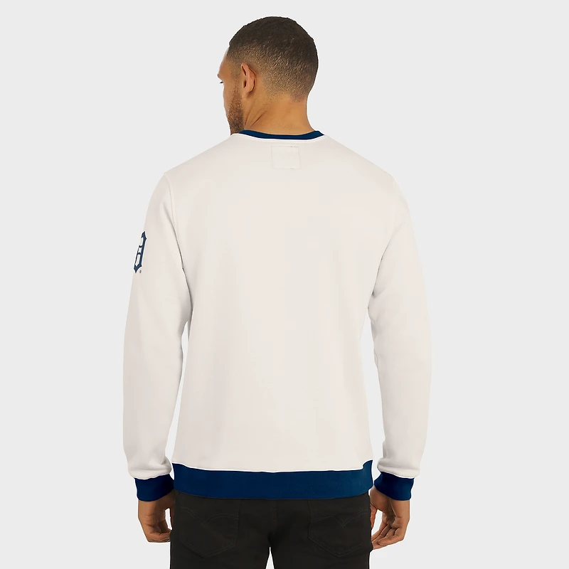 Sweat-shirt ras du cou colorblock crème des Detroit Tigers pour homme de la collection Darius Rucker par Fanatics