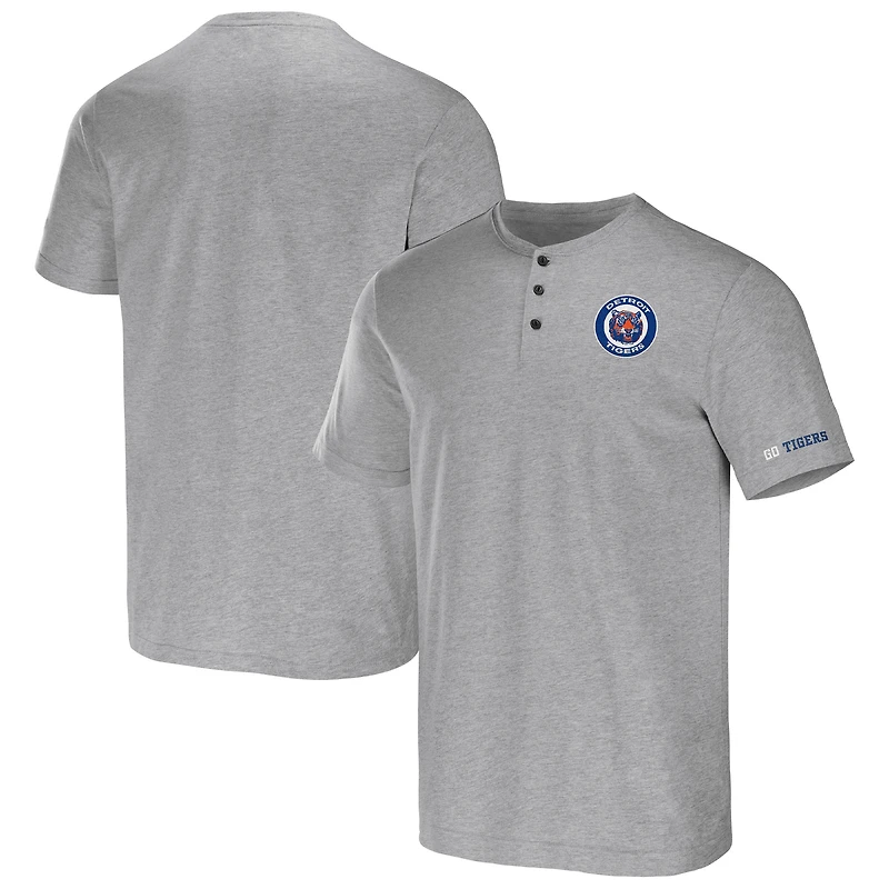 Men's Darius Rucker Collection by Fanatics Heather Gray Detroit Tigers Henley T-Shirt