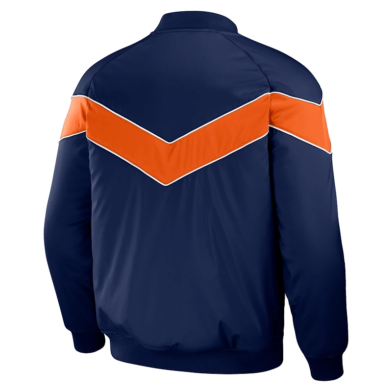 Veste raglan bleu marine à boutons-pression pour homme, collection Darius Rucker par Fanatics, Detroit Tigers.
