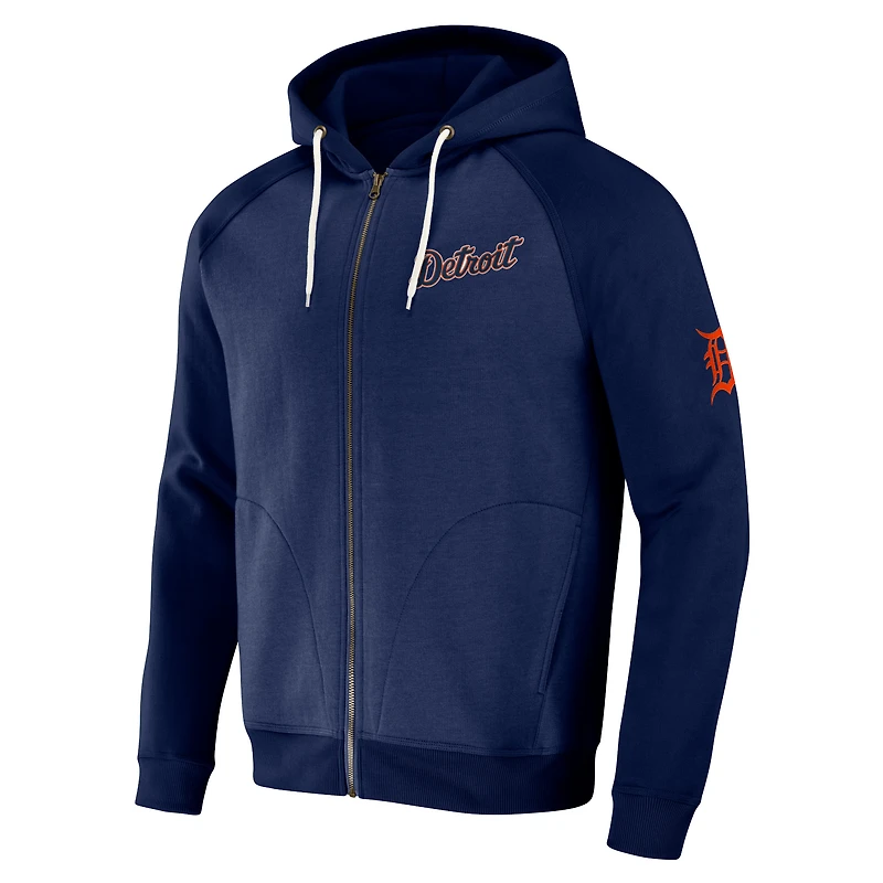 Collection Darius Rucker pour homme par Fanatics Navy Detroit Tigers Raglan Full-Zip Hoodie