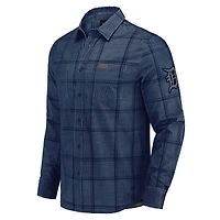 Men's Darius Rucker Collection by Fanatics Navy Detroit Tigers Thin Wale Corduroy Plaid Button Up Shirt