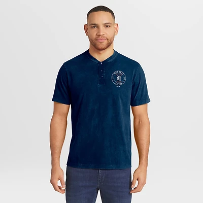 T-shirt Henley bleu marine délavé des Detroit Tigers de la collection Darius Rucker pour homme par Fanatics