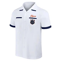 Men's Darius Rucker Collection by Fanatics  White Detroit Tigers Bowling Button-Up Shirt