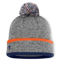 Bonnet en tricot à revers et pompon Fanatics Backstop gris chiné pour homme des Detroit Tigers