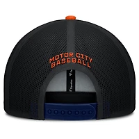 Casquette camionneur ajustable Fanatics des Detroit Tigers bleu marine/orange pour homme