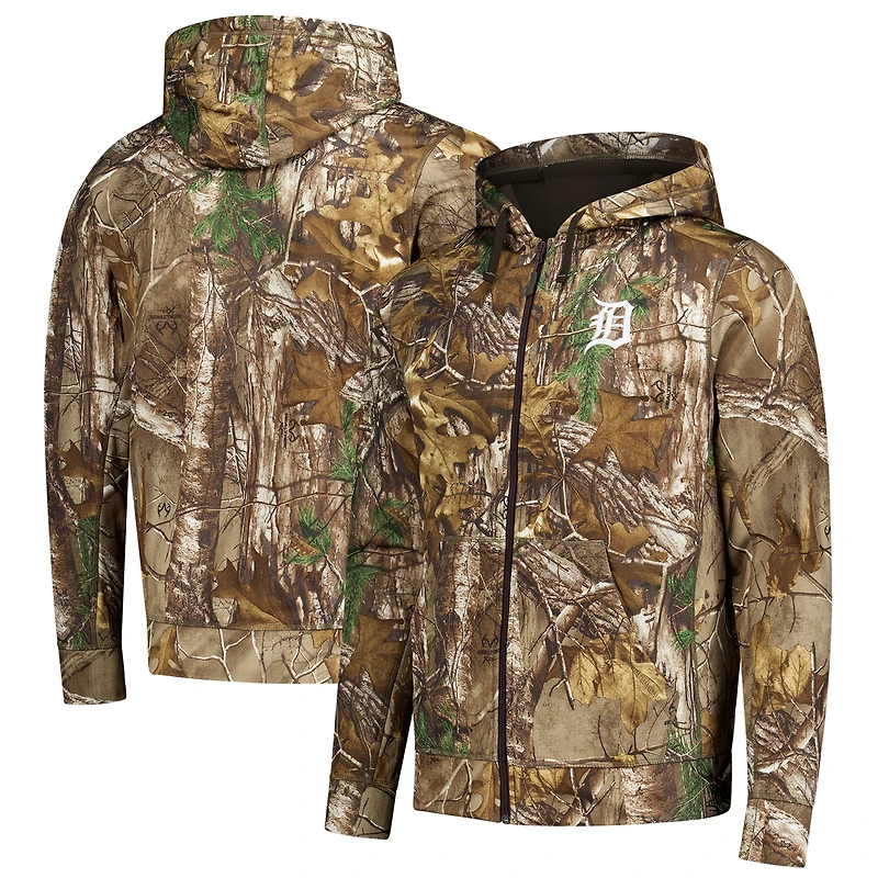 Men's Dunbrooke  Camo Detroit Tigers Trophy Realtree Full-Zip Hoodie
