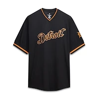 T-shirt à col en V texturé noir Detroit Tigers pour hommes de grande taille (Fanatics)