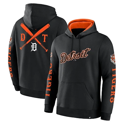 Men's Fanatics Black Detroit Tigers Big City Legacy Fleece Pullover Hoodie