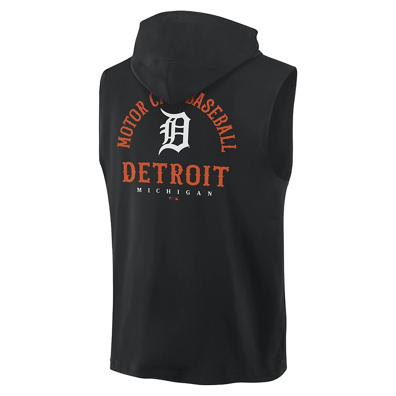Sweat à capuche sans manches Fire Speed ​​des Detroit Tigers pour homme, noir, Fanatics