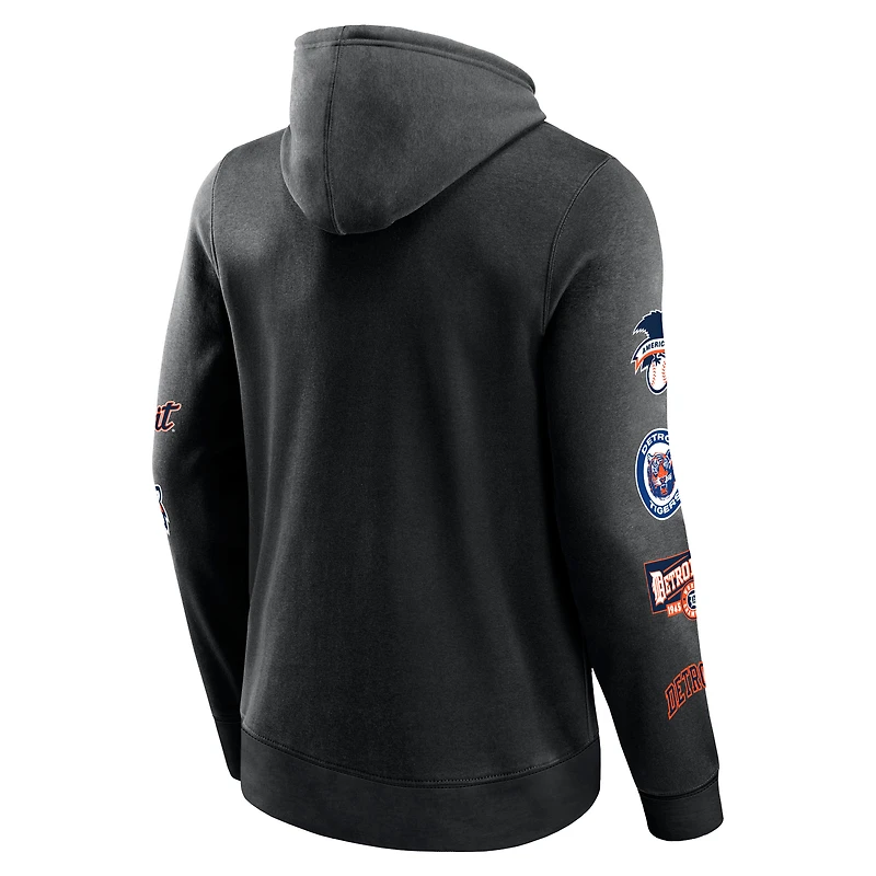 Men's Fanatics Black Detroit Tigers Wild Winner Pullover Hoodie